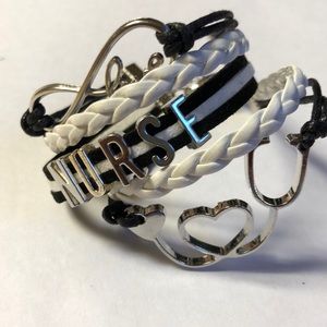 Infinity Love Nurse multi leather cuff bracelet